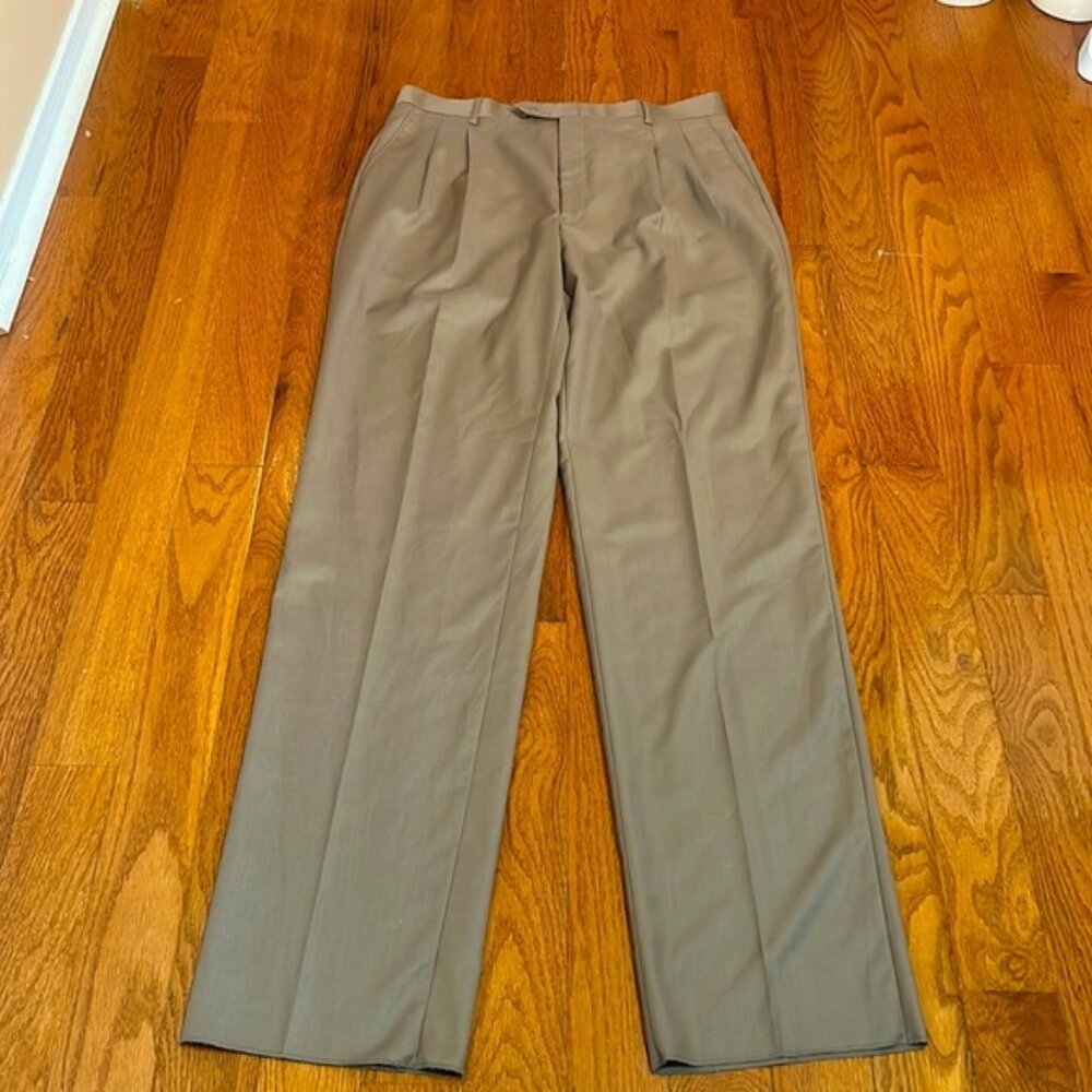 NWT MEN DRESS PANTS GIORGIO CERRUTI ITALIAN HOUSE DESIGN TAN WAIST 36 inches